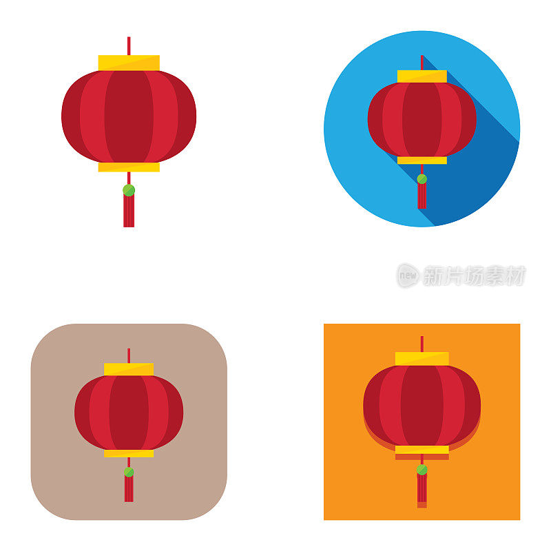 Flat Chinese New Year Lantern icons | Kalaful系列